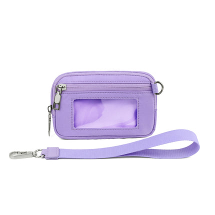 Spot Cross-Border Popular Lulu Same Style Transparent Pvc Card Holder Wrist Bag Portable Cow Color Change Storage
