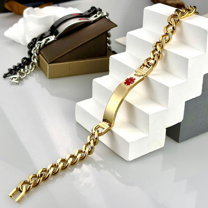 Factory Ready Stock Amazon E-Commerce Jewelry Dripping Black Oil Cross Curved Brand Stainless Steel Bracelet Titanium Steel Hand Jewelry Bracelet