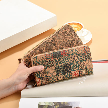 2024 New Arrival Cross Mirror PU Softwood Wallet Long Zipper Wallet Mobile Phone Bag Single Pull Medium Zipper Wallet