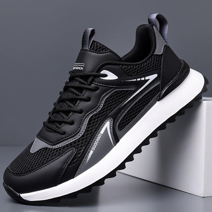 Men's Shoes 2025 New Trend Height Increasing Breathable Sneakers Plaid Mesh Running Casual Shoes Sports