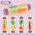 Rotating building block puzzle [vegetables] 0.09kg