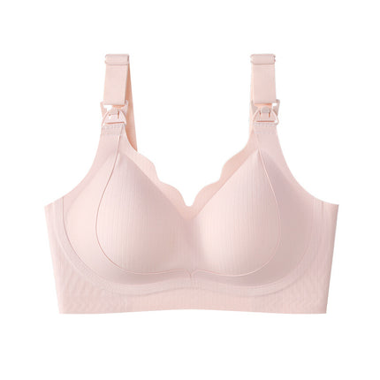 Pregnant Women's Breastfeeding Underwear Gather-up Anti-sagging Pregnancy Lactation Period Non-rims Gathering Para-lactation Postpartum Feeding Bra Thin