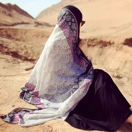 Ethnic Style Shawl Women's Summer Hainan Sanya Travel Photograph Qinghai Lake Scarf Beach Towel Thin Sunscreen Scarf