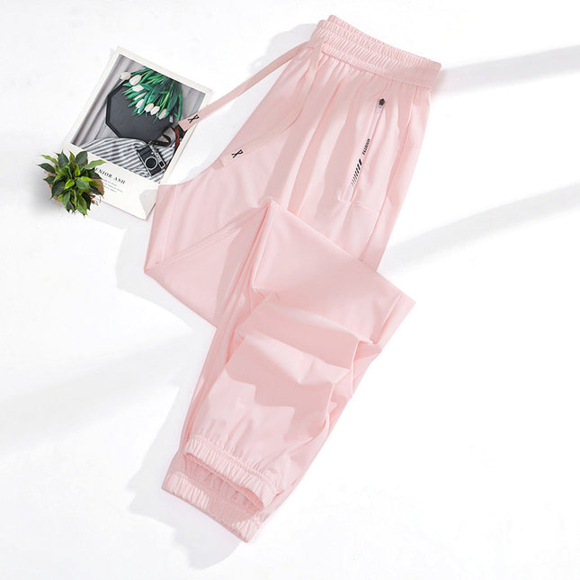 2025 Summer Explosions Ice Silk Cropped Pants Men's and Women's Couples Sports Casual Pants Sports Pants Straight Pants