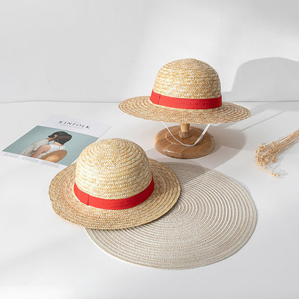 Luffy-Style One Piece Straw Hat Cospaly Anime Costume Straw Parent-Child Hat Performance Hat Performance Hat