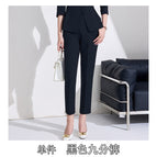 Single piece black nine-point pants / S