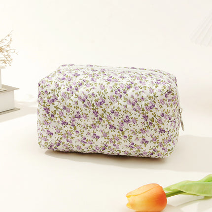 Berger luggage cotton travel flower cosmetic bag small floral storage portable quilted cotton ins luggage factory