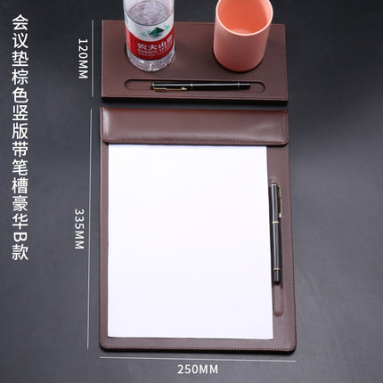 High-End Leather Hotel A4 Writing Board with Magnetic Buckle, Leather Coaster, Folder, Signing Document Board, Can Be Printed with Logo