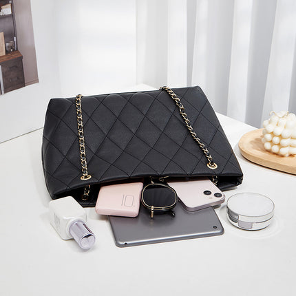 Lingge Casual Tote Bag New Retro Western Style Chain Bag Shoulder Bag Underarm Bag Simple Fashion Crossbody Bag Women's Bag