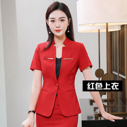 [Jewelry Store Work Clothes] Beautician Summer New Short-Sleeved Suit Front Desk Waiter Professional Women's Suit