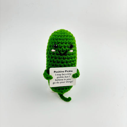 Cross-Border Finished Handmade Knitted Doll Cartoon Emotional Support Emoji Funny Cucumber Keychain Ornament Gift