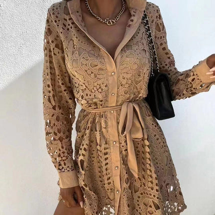 2023 Europe and the United States cross-border new Amazon AliExpress fashion temperament lace mini lace dress