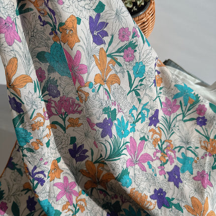 2025 Spring and Summer New Cotton Small Square Soft Printed Scarf Neck Protecting Small Scarf Sunscreen Headscarf Hair Belt Women