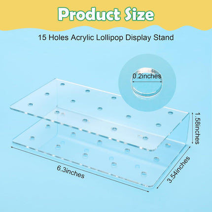 Transparent 15 Hole 20 Hole Acrylic Lollipop Display Stand Ornamental Rack Candy Decorative Rack Candy Display Rack