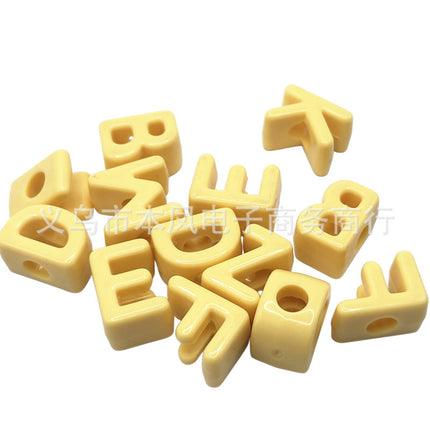 Acrylic Solid Color Shoe Buckle DIY Large Hole Letter Beads String Loose Bead Pen Car Pendant Mobile Phone Chain Bag Chain Jewelry Accessories
