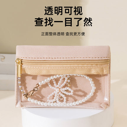Mini Jewelry Storage Bag, Earrings, Rings, Bracelets, Jewelry Storage and Organization, Transparent Travel Jewelry Coin Zipper Bag