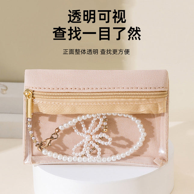 Mini Jewelry Storage Bag, Earrings, Rings, Bracelets, Jewelry Storage and Organization, Transparent Travel Jewelry Coin Zipper Bag