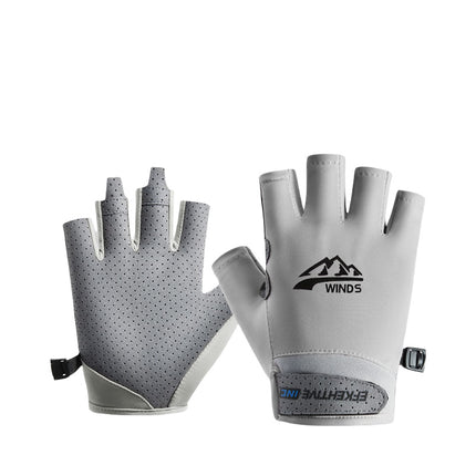 Half finger gloves men's summer riding driving breathable thin ice silk touch screen sunscreen non-slip gloves women manufacturers wholesale