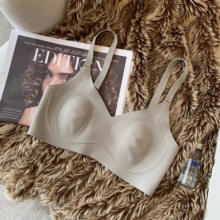 Non-marking Naked Ultra-thin Underwear for Women Rabbit Ears Big Chest Small Bra Anti-sagging Breasts Breathable Bra