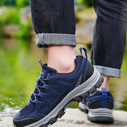 Summer Men's Shoes Breathable Mesh Outdoor Casual Low-top Hiking Mountaineering Sneakers Non-slip Wear-resistant Mesh Shoes Men's Spring