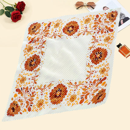 New wrinkled small square scarf female Korean imitation silk printed wrinkled small scarf Joker scarf decorative scarf wholesale