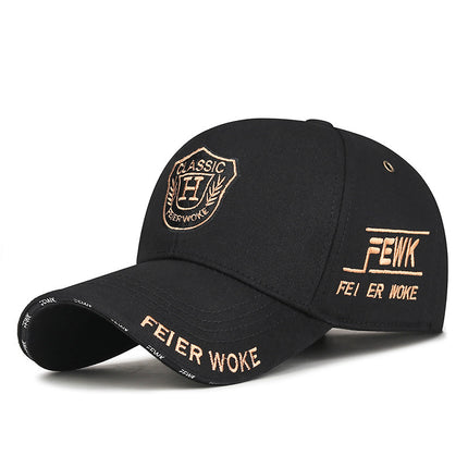Spring and Autumn Fashion Metal Label Letter Wheat Ear Embroidered Hard Top Baseball Cap for Men and Women Street Sunshade Breathable Cap