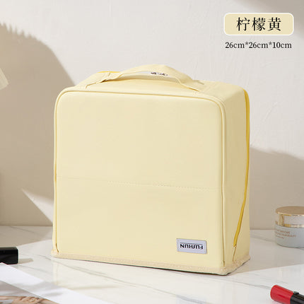Vertical Cosmetic Bag, Large Capacity, Women's Pencil Case, Travel Pu Waterproof, Can Be Hung on Luggage, Makeup Brush Storage Bag