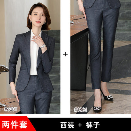 Suit Jacket Women's High-end Fashion British Style Manager Dress Hotel Front Desk Professional Temperament Interview Suit suit