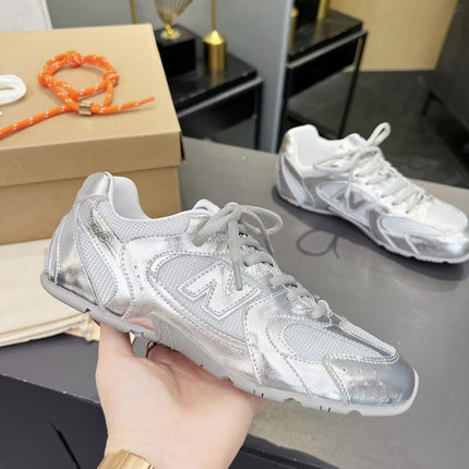 2025 New Leather Mesh Breathable Lace-up Flat Forrest Gump Shoes Casual Sports Casual Shoes German Training Shoes New