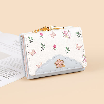 Simple Girls Ins Wallet Cute Fresh-style Puleather Portable Card Bag Large Capacity Multi-card Coin Wallet