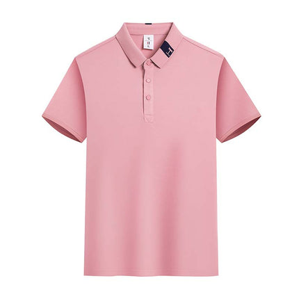 200g spring and summer ice silk cotton business short sleeve lapel POLO shirt fast sweat-wicking silky wear-resistant non-pilling anti-wrinkle