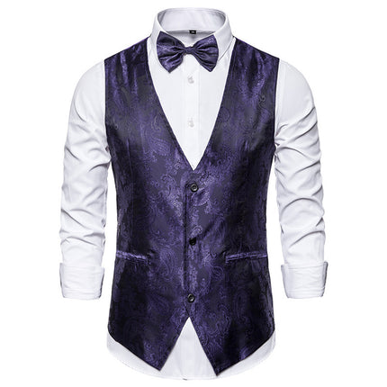 2023 Foreign Trade Spring and Autumn New Men's Glossy Dark Pattern Suit Nightclub Single-Button Men's Lapel Suit Set Wholesale