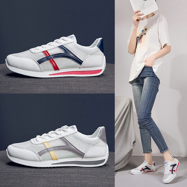 White Sneakers for Women, 2026 Summer New Korean Style Casual Shoes, Breathable Soft-Soled Mesh Lightweight Shoes, Women's Shoes