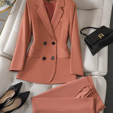 Cross-Border Military Green Suit Set for Women, Long-Sleeved, Goddess Style, High-End Casual Petite Suit Set, Workwear