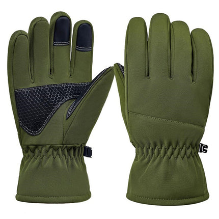 Ski gloves men's winter fleece-lined thickened outdoor cycling motorcycle windproof waterproof cold-proof warm touch screen gloves
