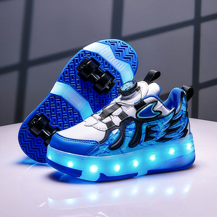 Four-wheel heyday shoes girls' roller shoes bright flashing light shoes autumn and winter style children's wheel skates children's roller skates