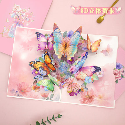 New Mother's Day Stereo Greeting Card Creative Butterfly Paper Carving Teachers' Day Thanksgiving Card Cross-border Blessing Stereo Greeting Card