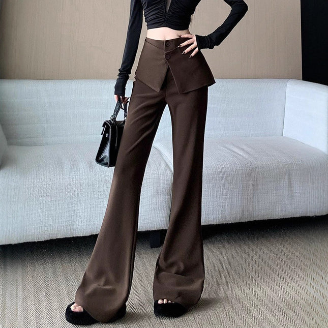 American-Style Spicy Girl Detachable Butt Curtain Slim Fit Flared Pants Women's Design Autumn New Trendy Niche Casual Pants