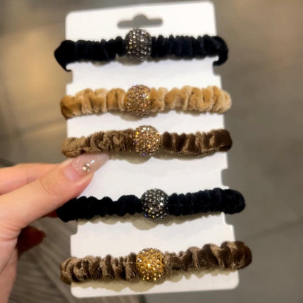 Korean high-grade feeling headband 2023 New exquisite large intestine hair band rubber band women's horsetail ball headdress leather case