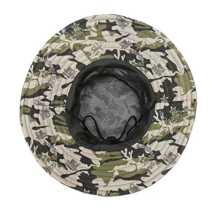 Outdoor Hiking Hat Men's New Summer Breathable Mesh Sun Protection Hat Outdoor Sunshade Camouflage Foldable Fisherman Hat