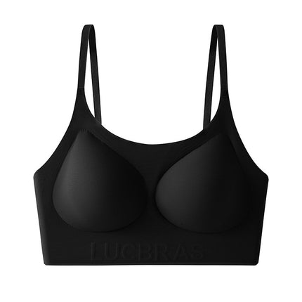 Invisible Traceless Liquid Foundation Beauty Back Underwear One-piece Rimless Comfortable Breathable Semi-fixed Cup Vest Bra for Women