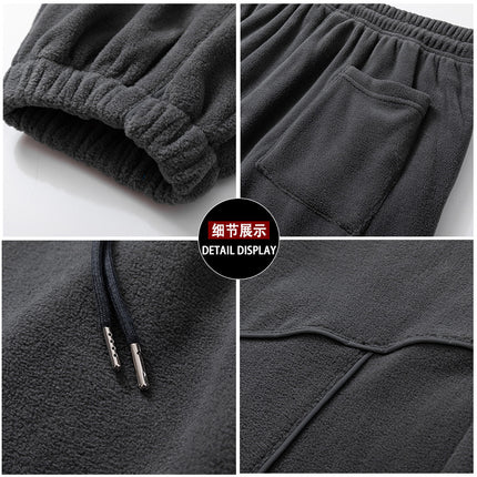 Autumn and Winter New Trendy Brand High Street Reflective Line Leggings Sweatpants Men's Loose Casual Versatile Polar Fleece Beauty