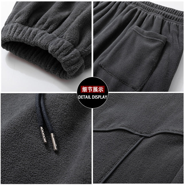 Autumn and Winter New Trendy Brand High Street Reflective Line Leggings Sweatpants Men's Loose Casual Versatile Polar Fleece Beauty