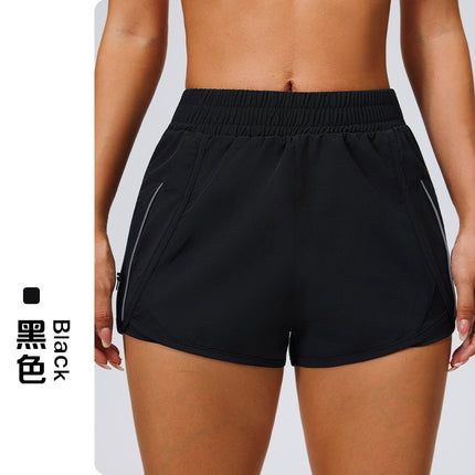 Outdoor Sports Pocket Shorts for Women, Loose-Fitting Running Shorts, Quick-Dry, Anti-Exposure, Double-Layer Gym Shorts for Women