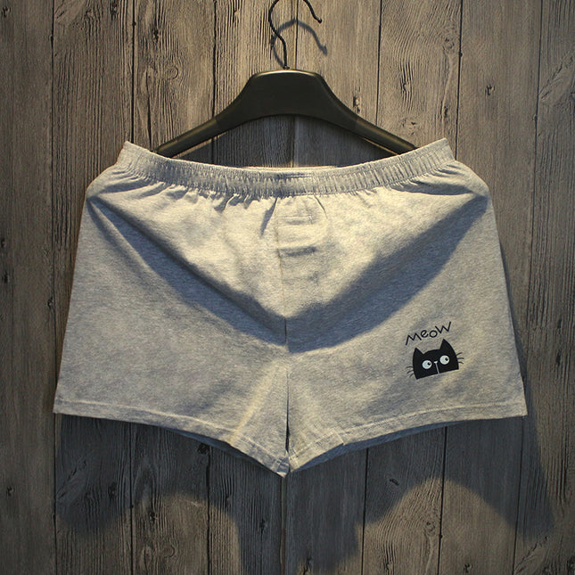 2025 New Men's Underwear Original Printed Boxer Briefs Youth Mid-Waist Home Arrow Pants Casual Sleep Shorts