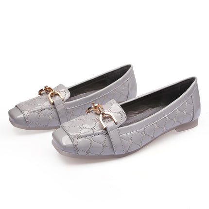 Ladyshoes Soft-soled Women's Single-layer Shoes Fashion New Women's Shoes Four Seasons Korean Style Mama Shoes Flat Shoes Large Size Square Toe Shoes