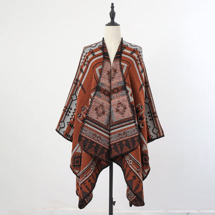 Ethnic Style Men's Hooded Cloak Shawl Women's Thickeneded Warm Xinjiang Xizang Lijiang Travel Photo Outer Cloak