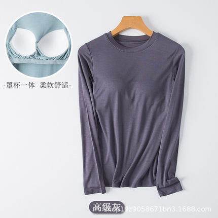 Women's Spring and Autumn All-In-One Solid Color Casual Home Casual Sportswear Round Neck Can Be Worn Outside and Can Be Shipped Wholesale