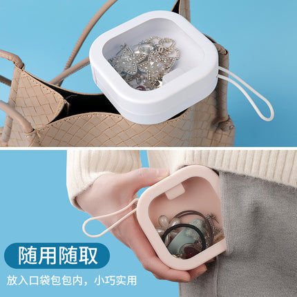 Jewelry Box Portable Travel Portable Push Box Hair Accessories Cosmetic Storage Box Multifunctional Press Storage Box