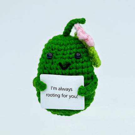 Cross-Border Finished Handmade Knitted Doll Cartoon Emotional Support Emoji Funny Cucumber Keychain Ornament Gift